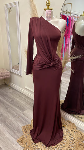 SERAFINA COUTURE DRESS- MAROON