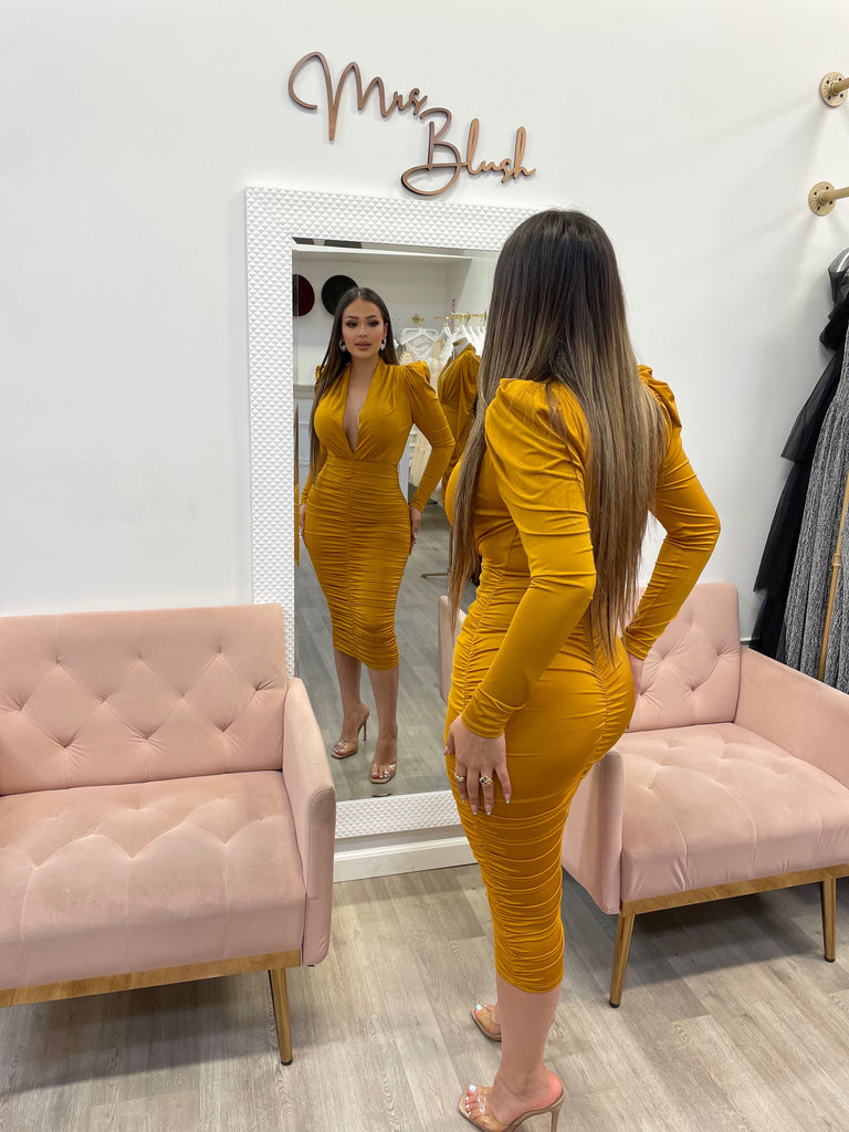 EMMA MIDI DRESS- MARIGOLD Mrs. Blush EMMA MIDI DRESS- MARIGOLD Mrs. Blush