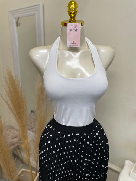 EMILEE HALTER TOP- WHITE