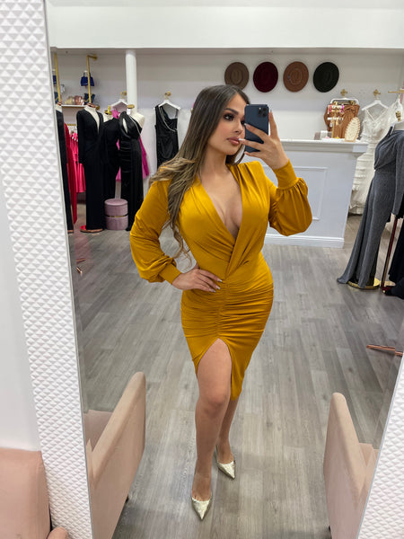 JANELY MIDI DRESS- MARIGOLD