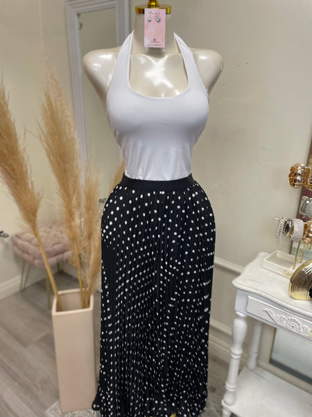 POLKA DOT PLEATED SKIRT