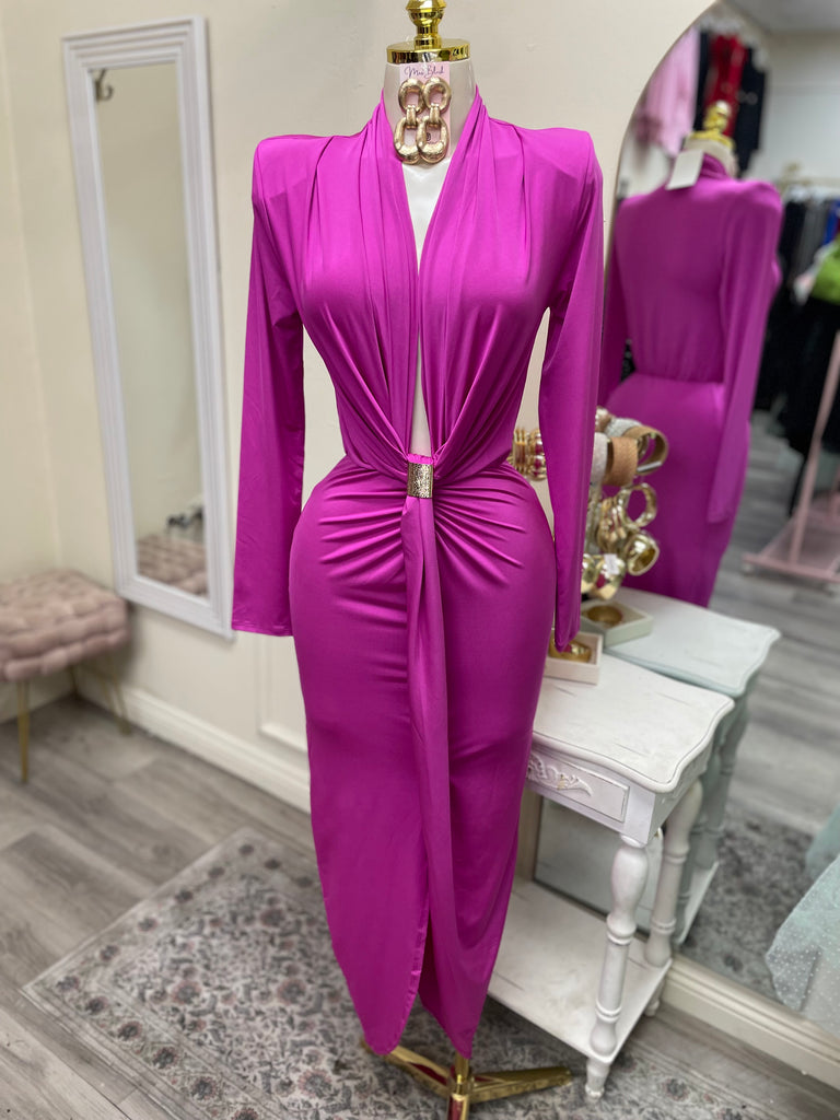 VALENTINA LUXE MIDI- FUCHSIA – Mrs. Blush