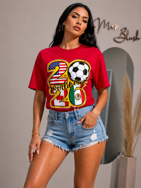 WORLD CUP FEVER TEE- RED