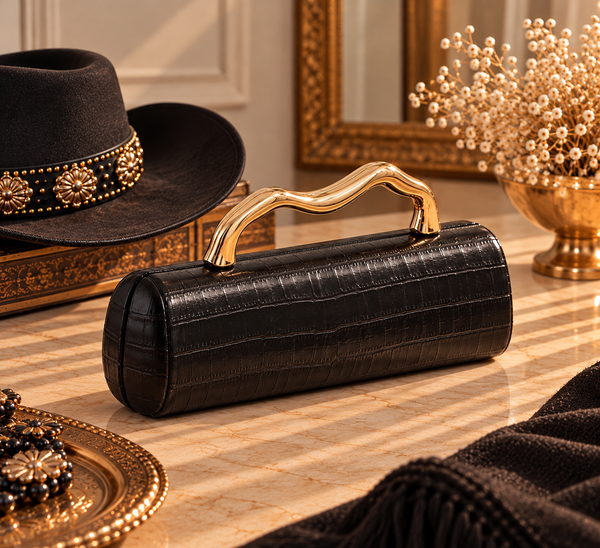 MIDNIGHT CROC CLUTCH