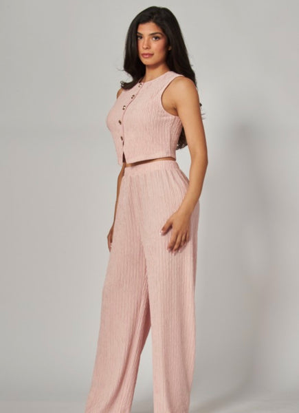 NATALIE VEST SET- BLUSH