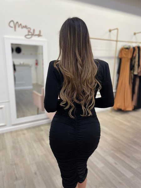 MADELYN MIDI DRESS- BLACK
