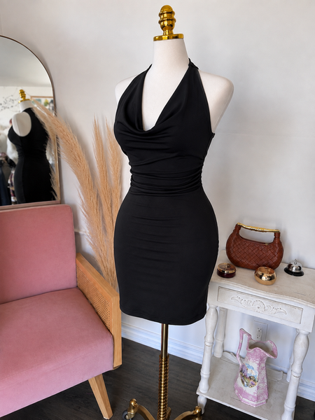 DOUBLE LAYERED HALTER DRESS