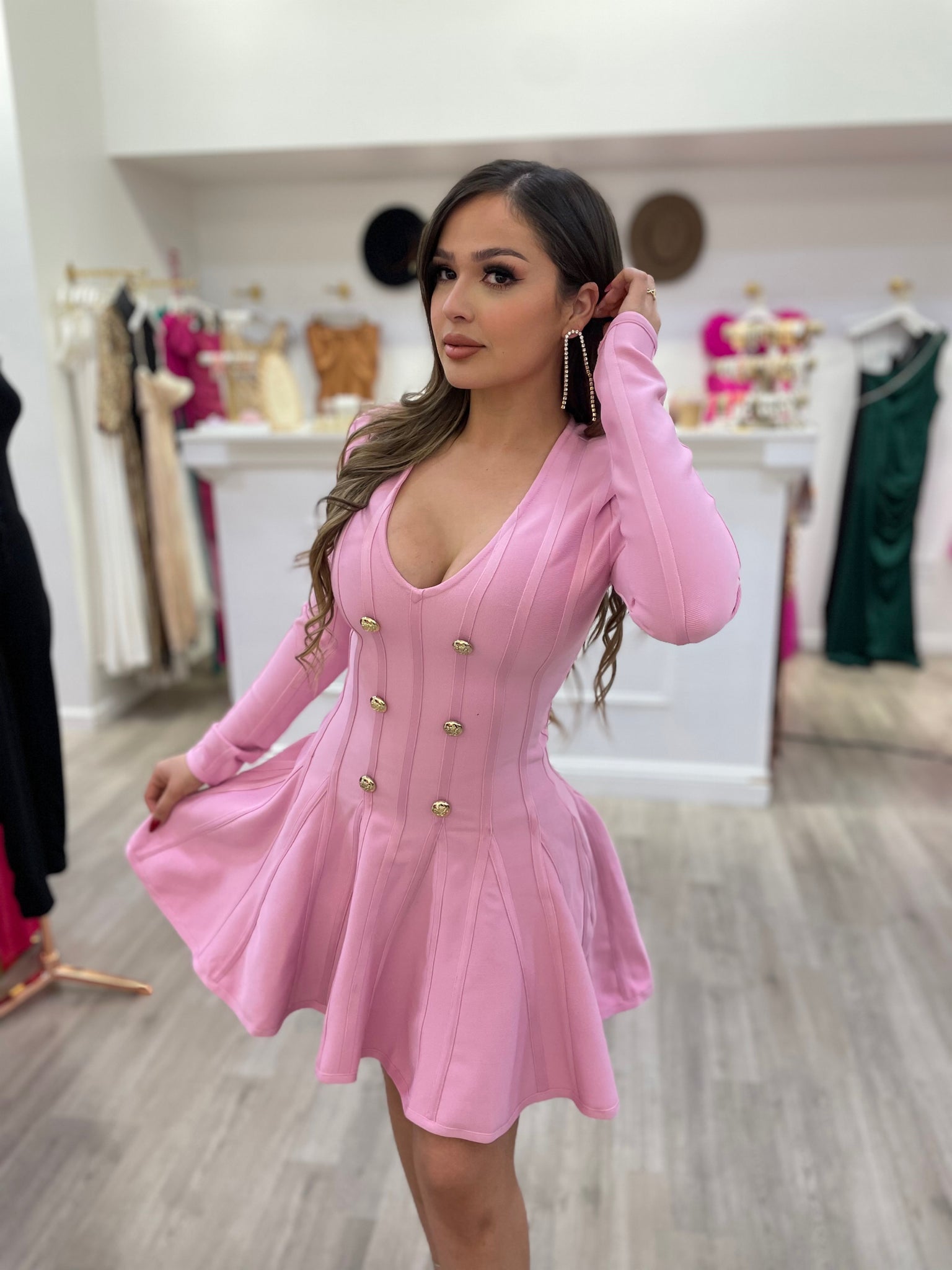 ARIANA BANDAGE DRESS- PINK