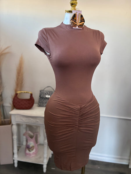 SCULPT AND SMOOTH DRESS- MOCHA