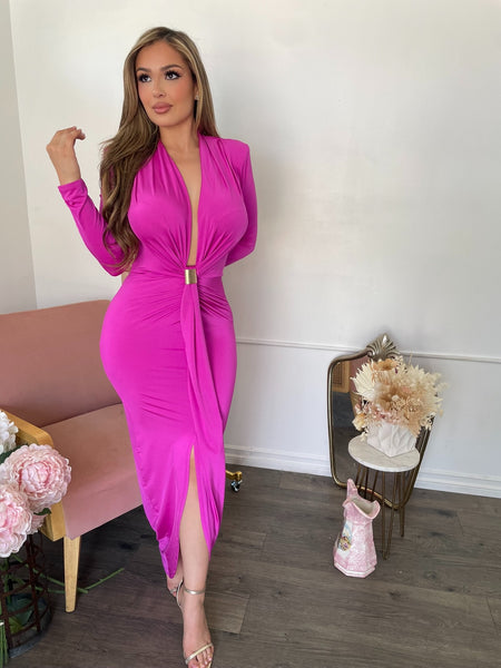 VALENTINA LUXE MIDI- FUCHSIA