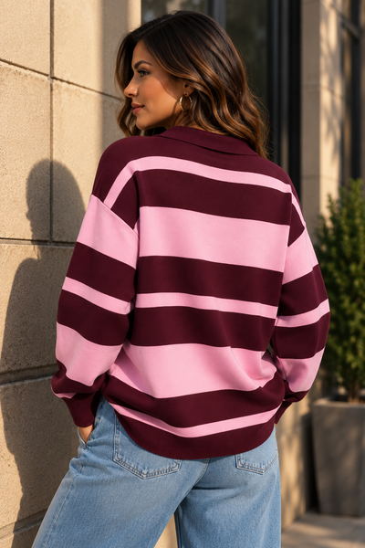 The Luxe Rugby Knit Sweater