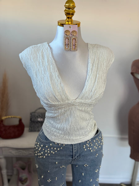 SWEET ESCAPE LACE TOP- COCO