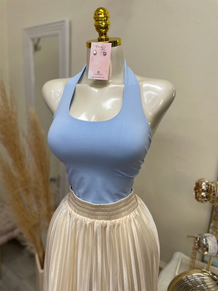 EMILEE HALTER TOP- BLUE
