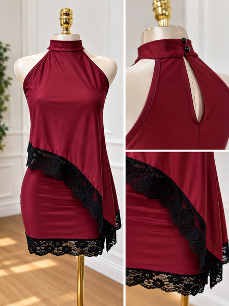 VALENCIA LACE SET- BURGUNDY