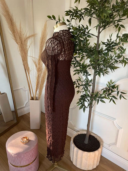 NOELLE LACE DRESS- ESPRESSO