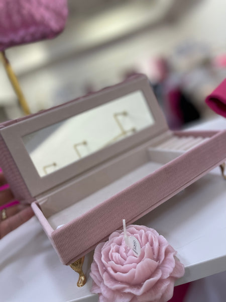 PINK VELVET JEWELRY BOX