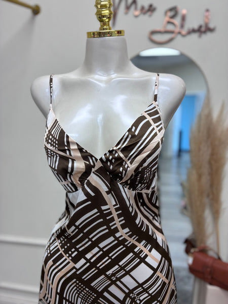MOCHA MIRAGE MIDI DRESS