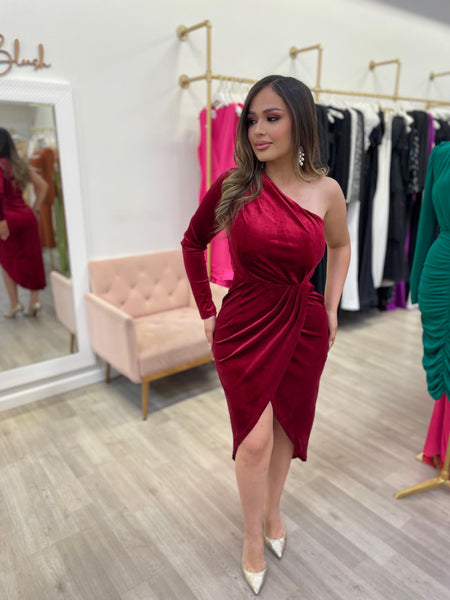 ARIA VELVET MIDI- RUBY