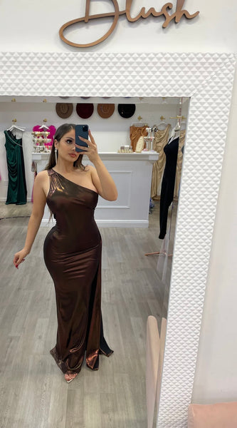 LILIAH DRESS-BRONZE