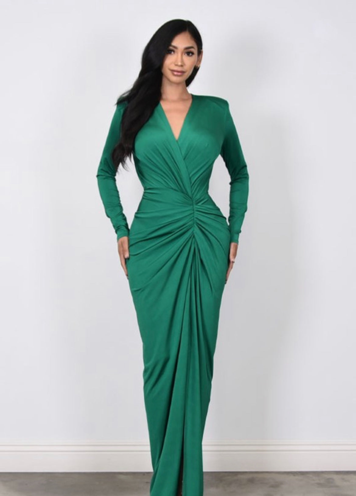 ELIZA COUTURE DRESS- GREEN  Mrs. Blush