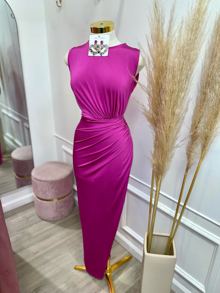 KATE MIDI DRESS-MAGENTA PINK
