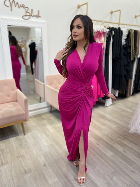 ELIZA COUTURE DRESS- MAGENTA PINK