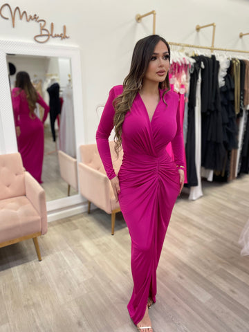 ELIZA COUTURE DRESS- MAGENTA PINK