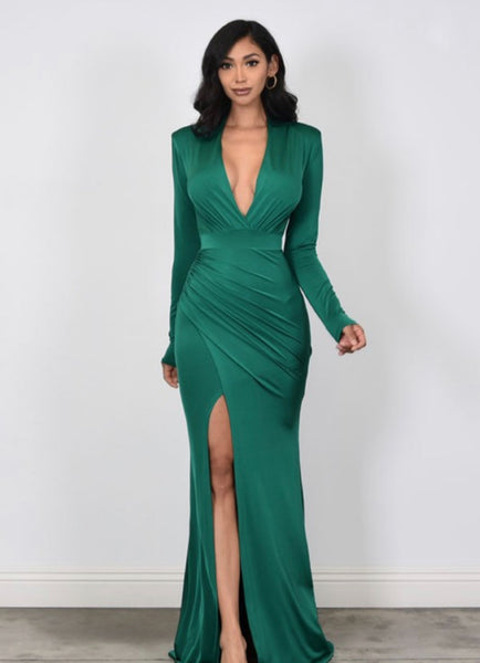 JAQUI COUTURE DRESS- GREEN