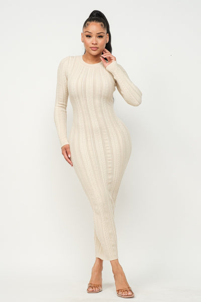 LUNA KNIT MIDI- CREAM