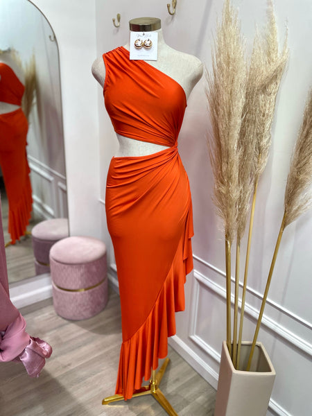 MONICA MIDI DRESS- ORANGE