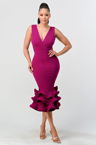 OLIVIA STRUCTURED MIDI- MAGENTA