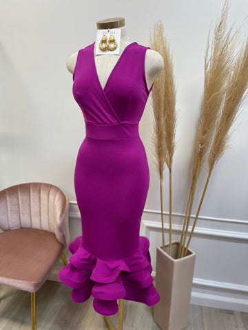 OLIVIA STRUCTURED MIDI- MAGENTA