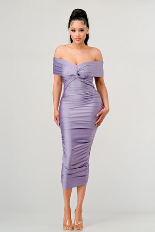 MEL MIDI DRESS- LAVENDER