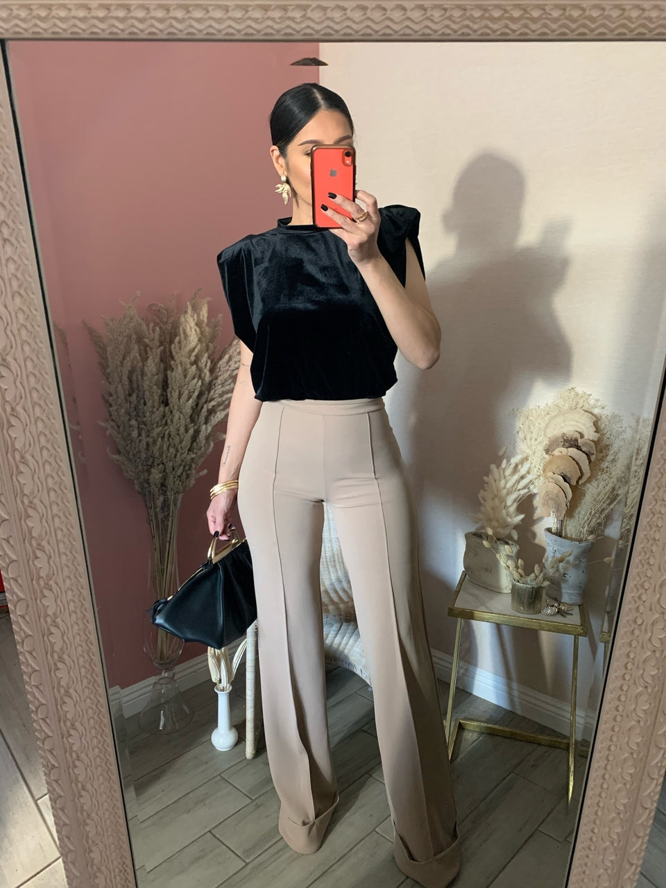 LORY TAILORED TROUSERS- Latte