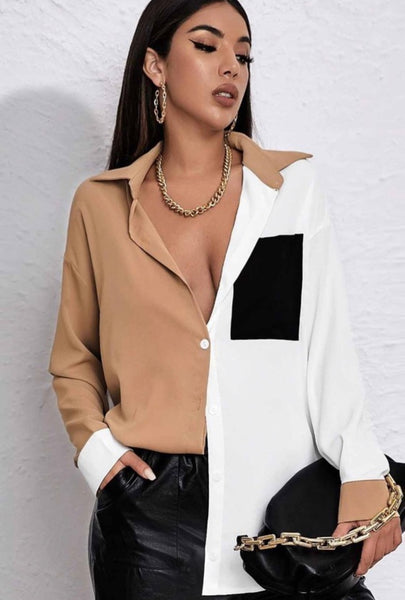 LESLIE COLLARED TOP