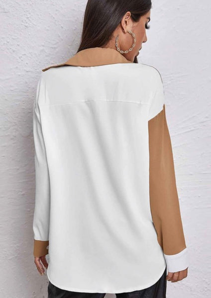 LESLIE COLLARED TOP