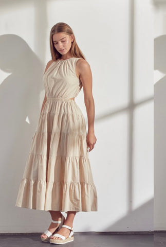MADISON COCKTAIL MIDI- ALMOND CREAM