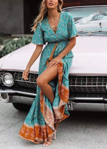 SAM RUFFLE FLOW BOHEMIAN DRESS