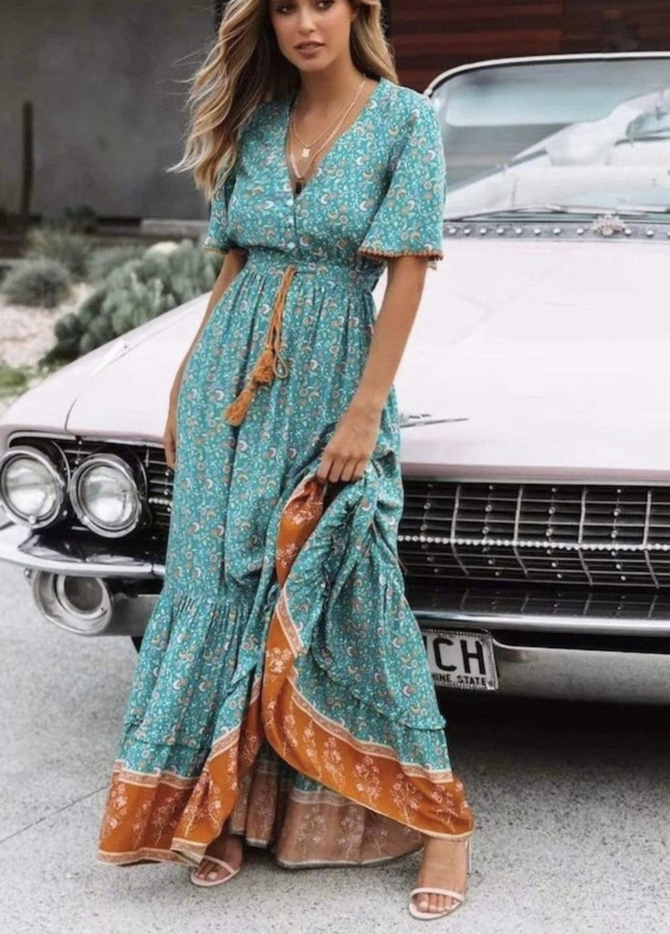SAM RUFFLE FLOW BOHEMIAN DRESS Mrs. Blush SAM RUFFLE FLOW BOHEMIAN DRESS Mrs. Blush