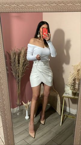 VIVIENNE VEGAN SKIRT- OFF WHITE