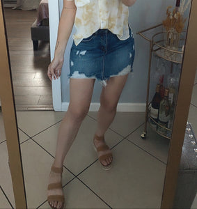 ASH DISTRESSED DENIM SKIRT