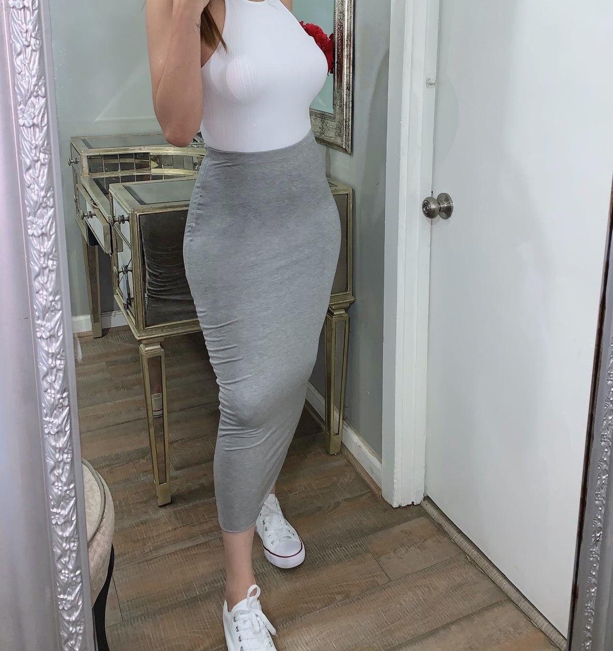 GIGI MIDI SKIRT (grey)