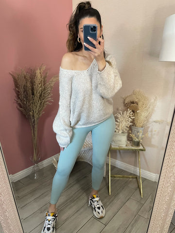 MINDY KNIT SWEATER TOP- OATMEAL