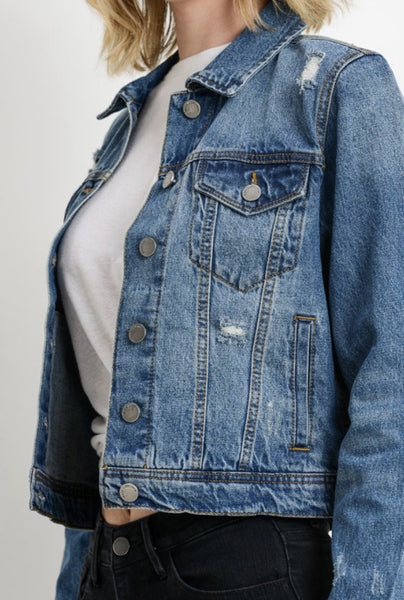 AVERY Tapered Cropped Denim Jacket