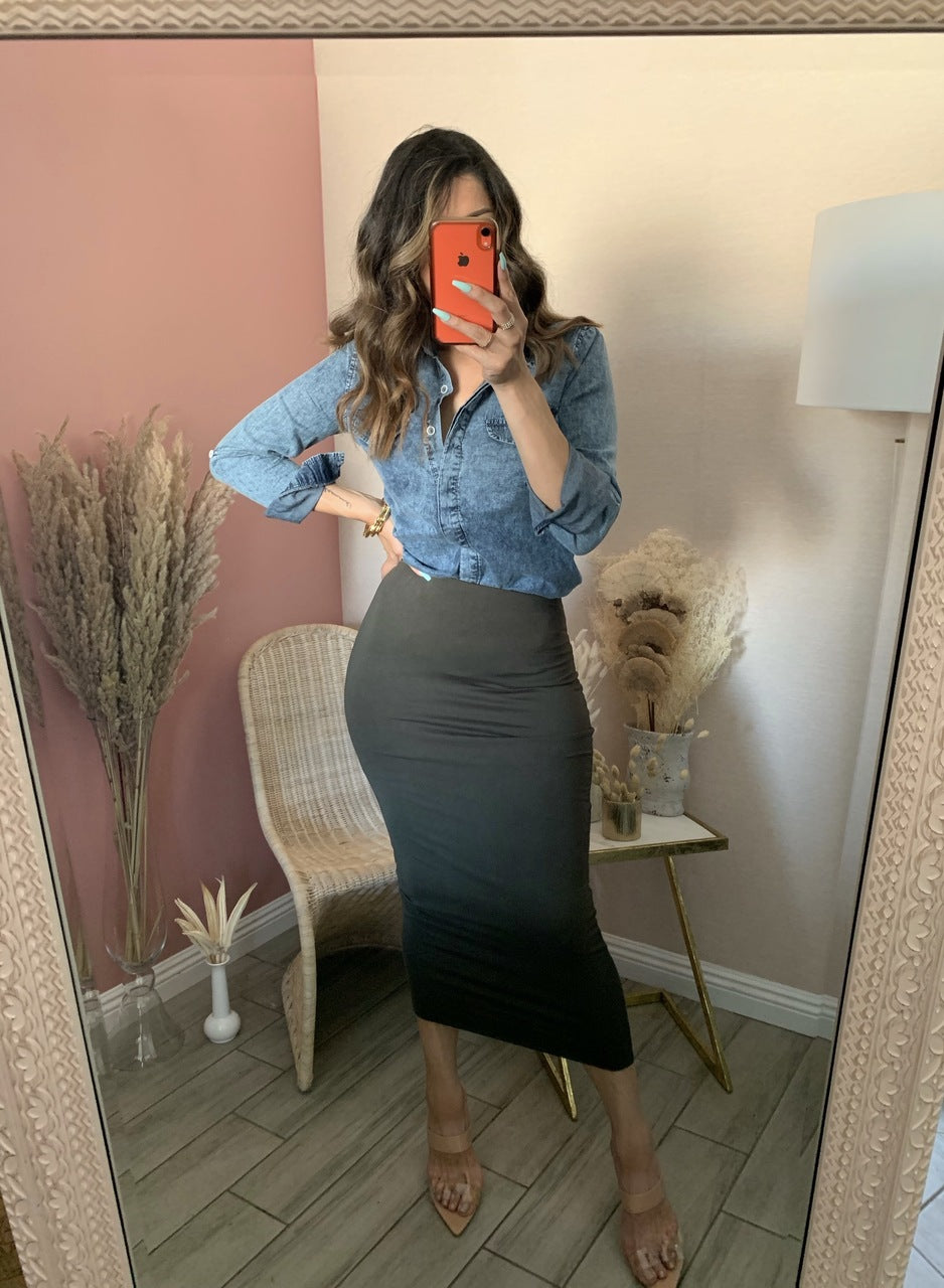 GIGI MIDI SKIRT (olive)