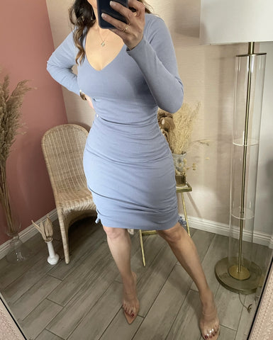 OLIVIA MIDI- DUSTY BLUE