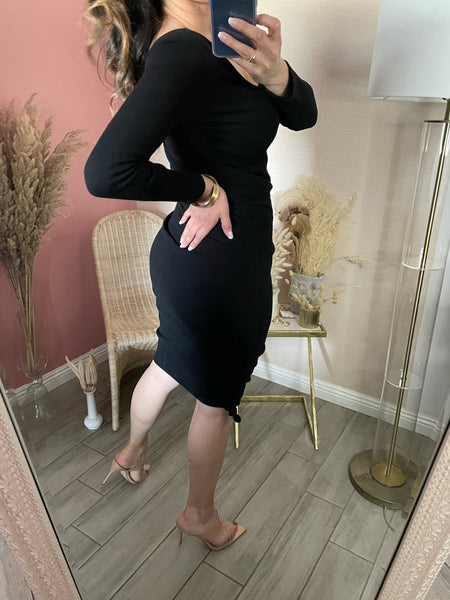 OLIVIA MIDI- BLACK