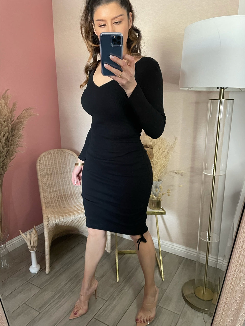 OLIVIA MIDI- BLACK