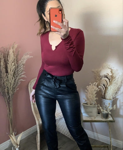 BAILEY BODYSUIT- MERLOT