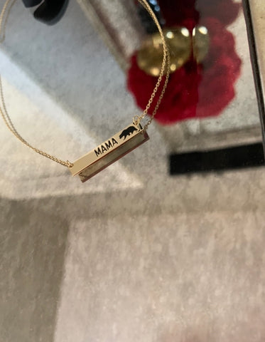 'MAMA PLATE' NECKLACE 18k gold dipped